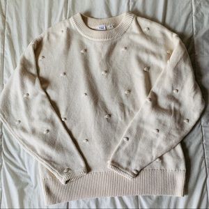 Cream Polka Dot Oversized Sweater from Gap